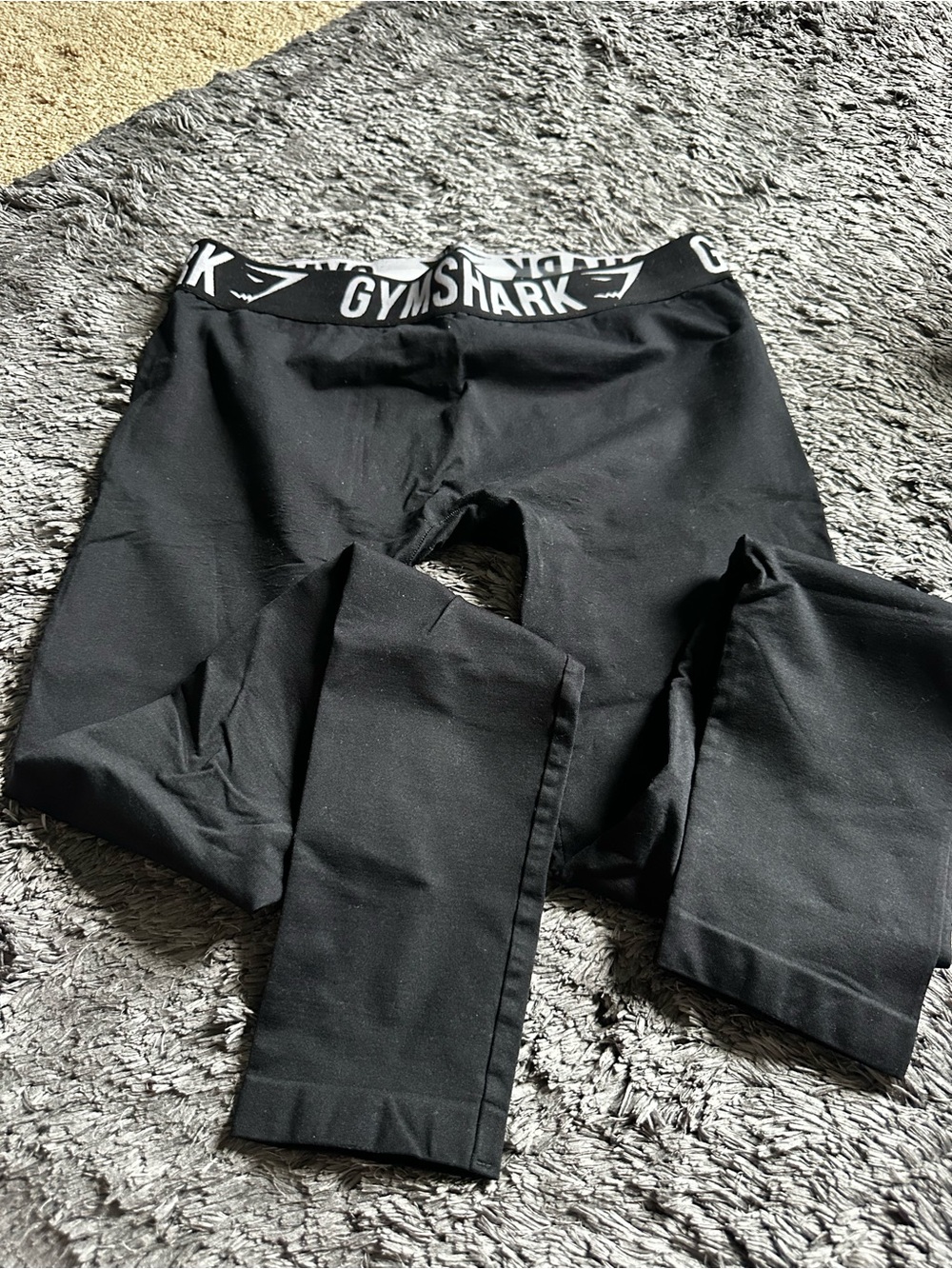 Gymshark Black Band White Letter Leggings